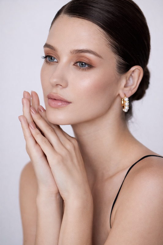 Pearl Behavior Hoops - 18K Gold Plated Hoop Earrings for Women | ENNVY