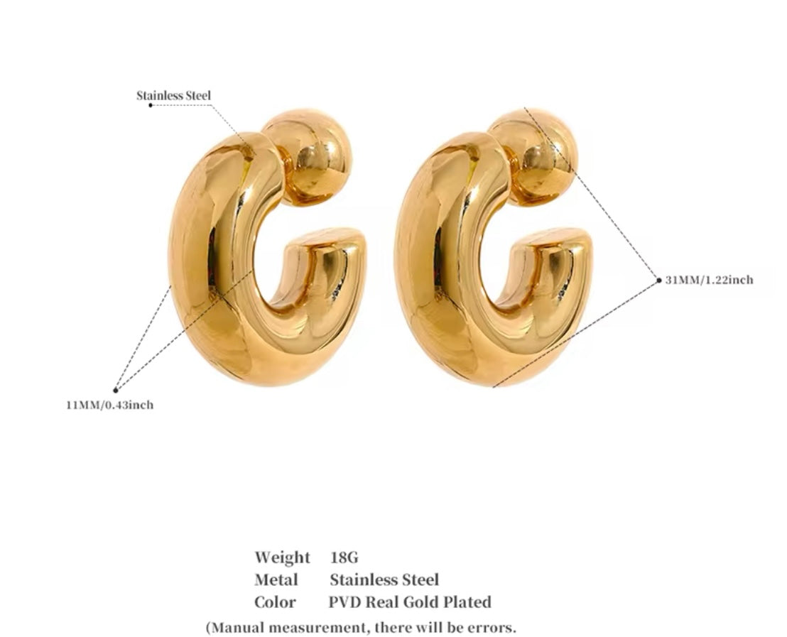 Because I Can Hoops - 18K Gold Plated Hoop Earrings for Women | ENNVY