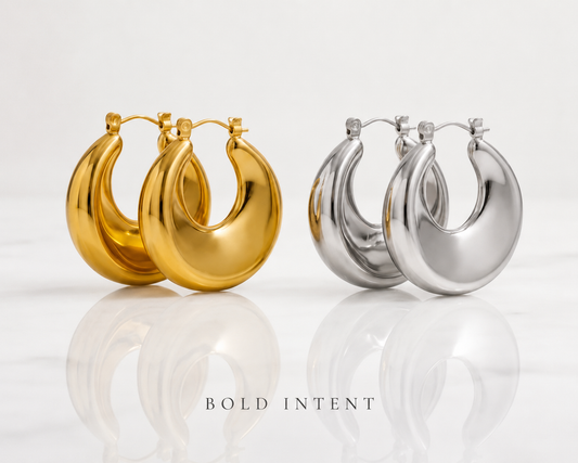 How to Style Bold Gold Hoops at 50, 55, 60