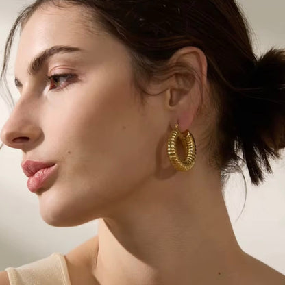 Make Them Look Hoops - 18K Gold Plated Hoop Earrings for Women | ENNVY