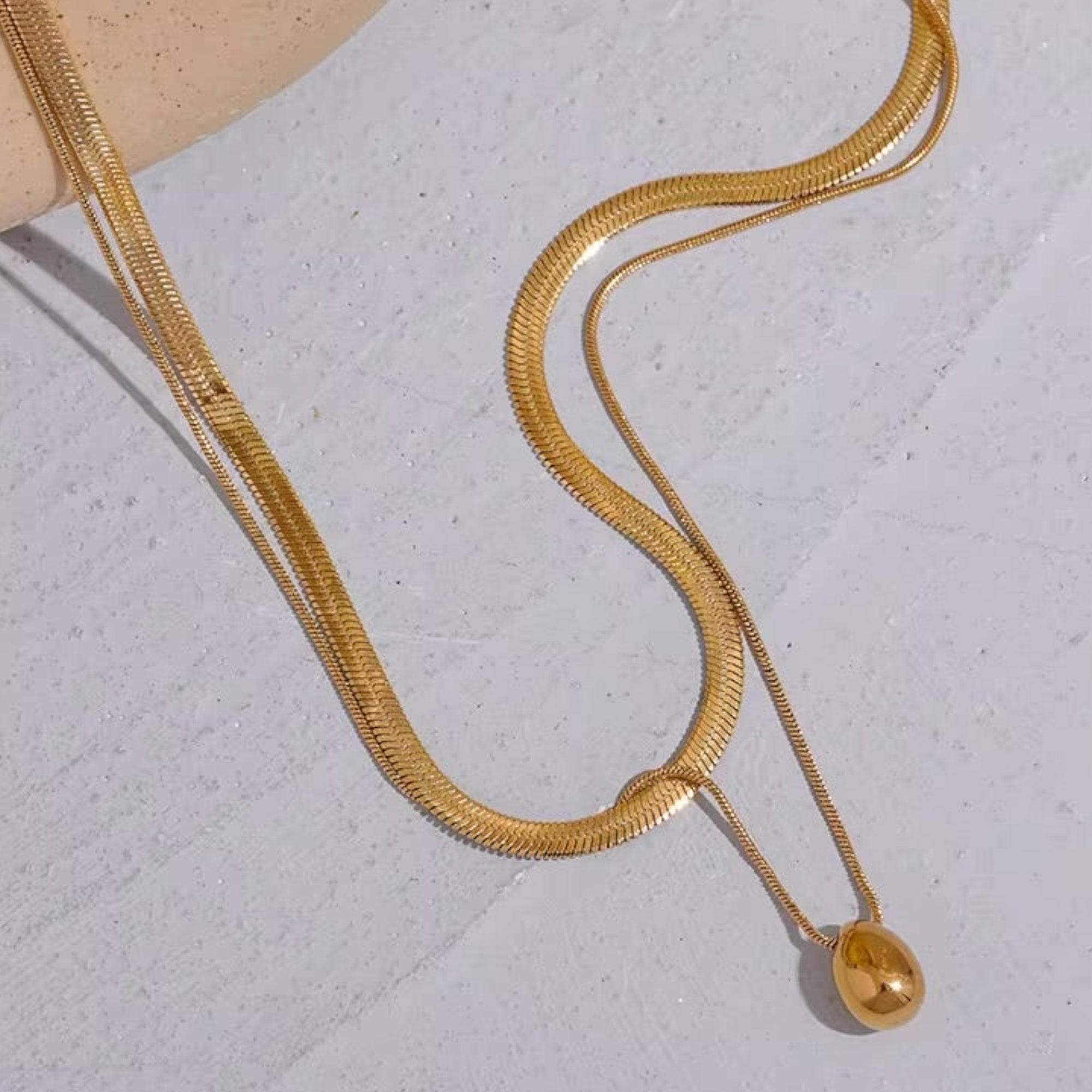 Layers on Lock Necklace
