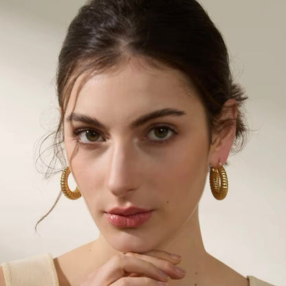 Make Them Look Hoops - 18K Gold Plated Hoop Earrings for Women | ENNVY