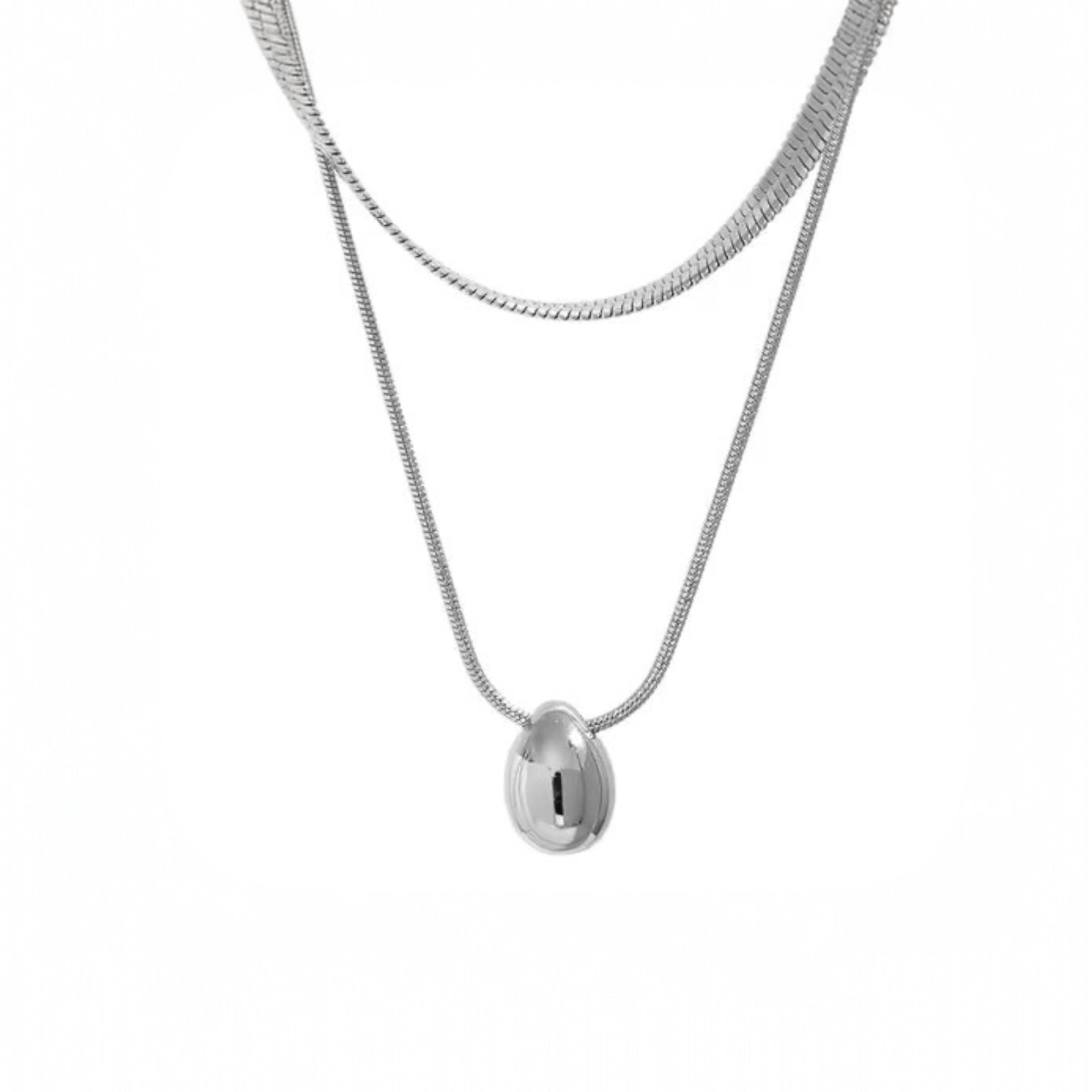 Layers on Lock Necklace