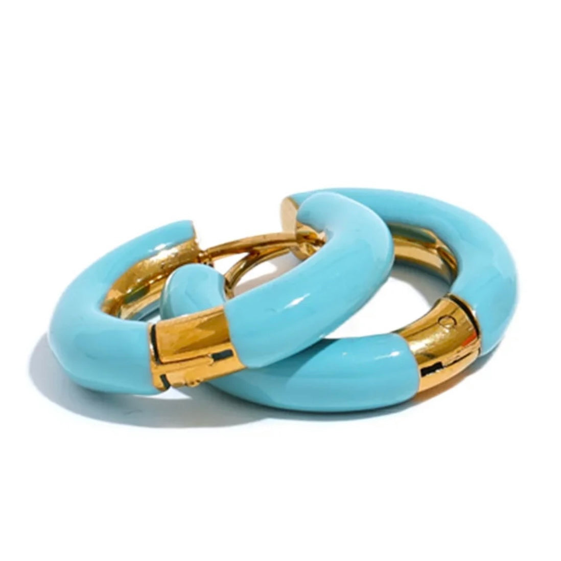 Tinted With Intention Hoops - 18K Gold Plated Huggie Hoop Earrings for Women | ENNVY