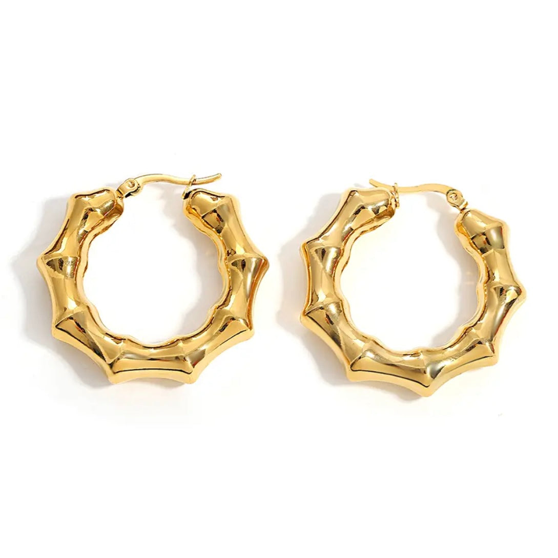 Haley Hoops - 18K Gold Plated Hoop Earrings for Women | ENNVY