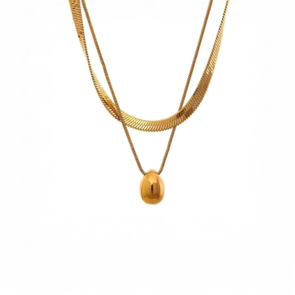 Layers on Lock Necklace