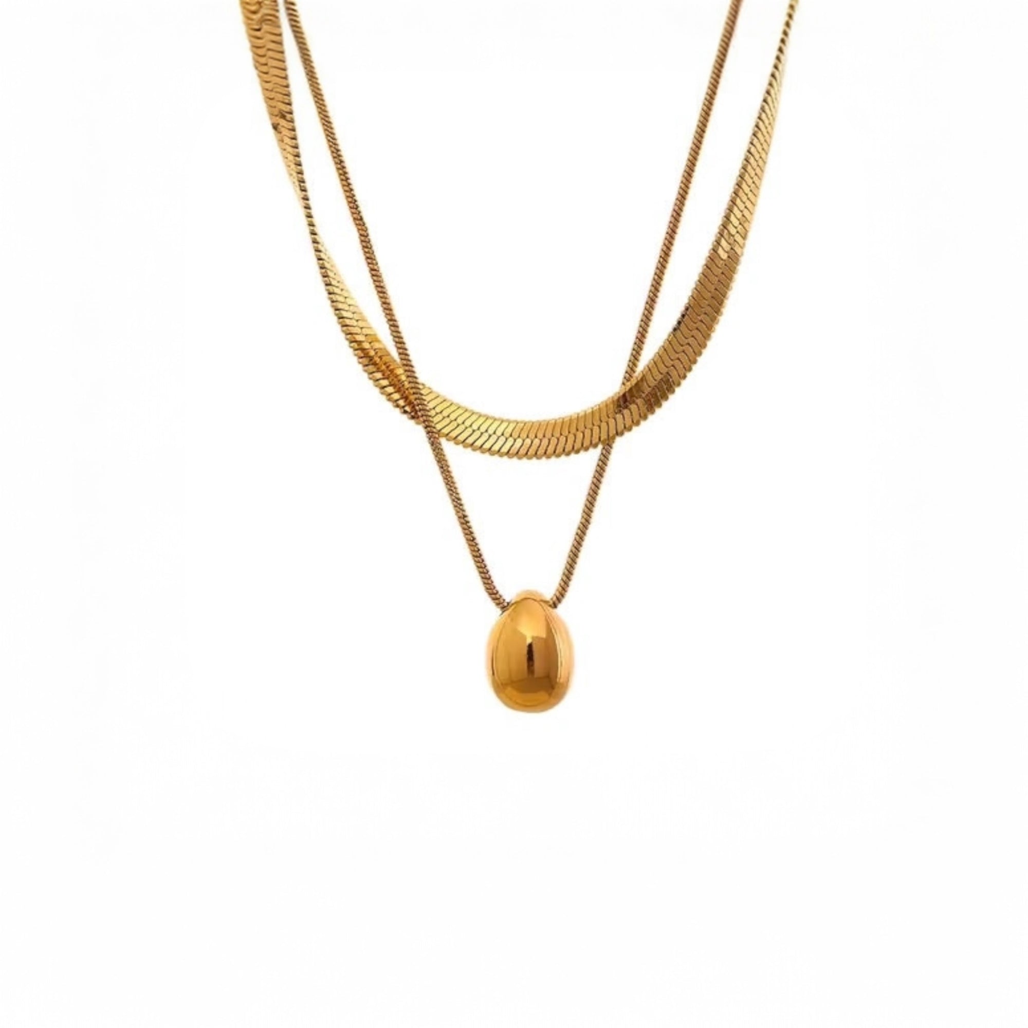 Layers on Lock Necklace