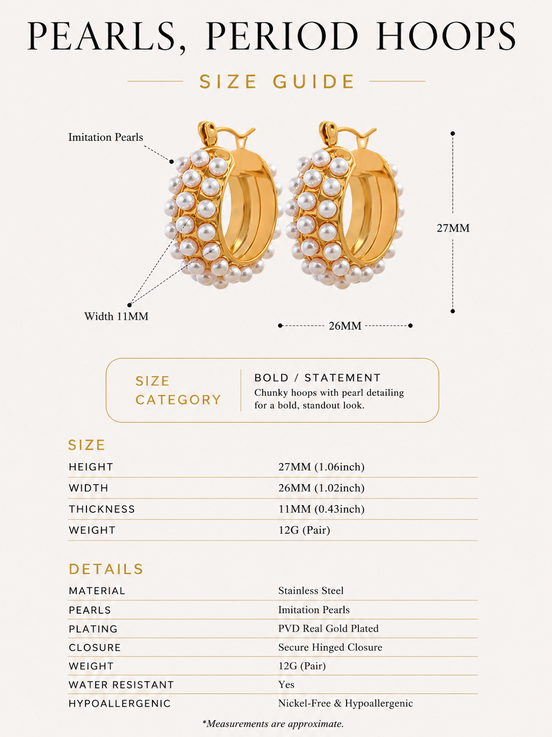 Pearls, Period. Hoops