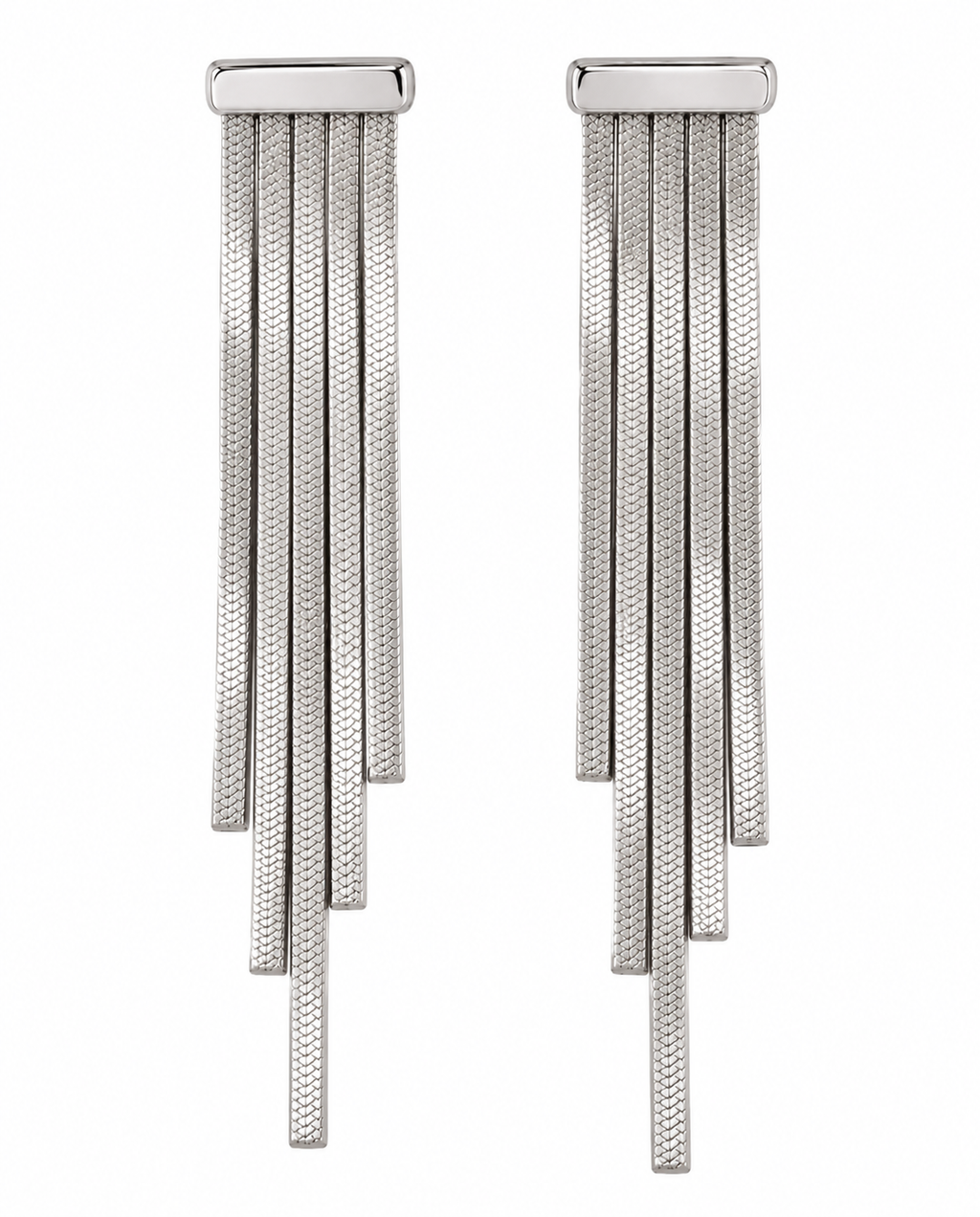 Carter Dangle Earrings, 18K gold-plated dangle earrings with three fluid chain drops, view 6 of 13