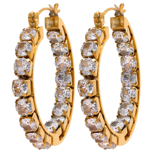 Boujie Bling Hoops - 18K Gold Plated Hoop Earrings for Women | ENNVY