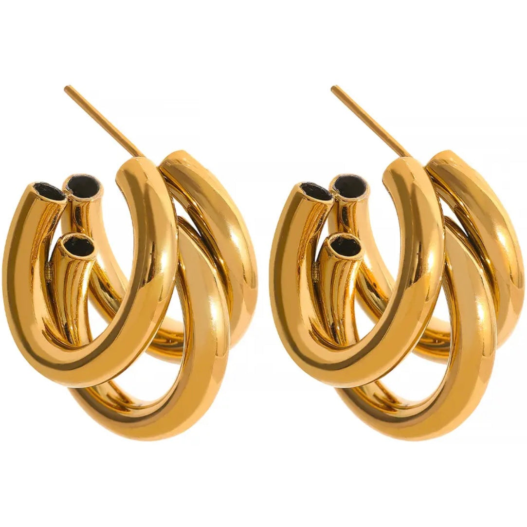 Halle Hoops - 18K Gold Plated Hoop Earrings for Women | ENNVY