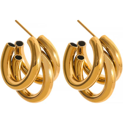 Halle Hoops - 18K Gold Plated Hoop Earrings for Women | ENNVY