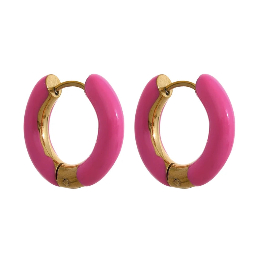 Tinted With Intention Hoops - 18K Gold Plated Huggie Hoop Earrings for Women | ENNVY