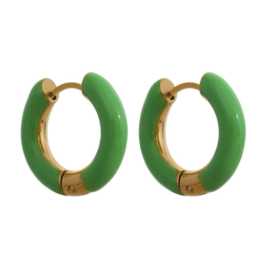 Tinted With Intention Hoops - 18K Gold Plated Huggie Hoop Earrings for Women | ENNVY