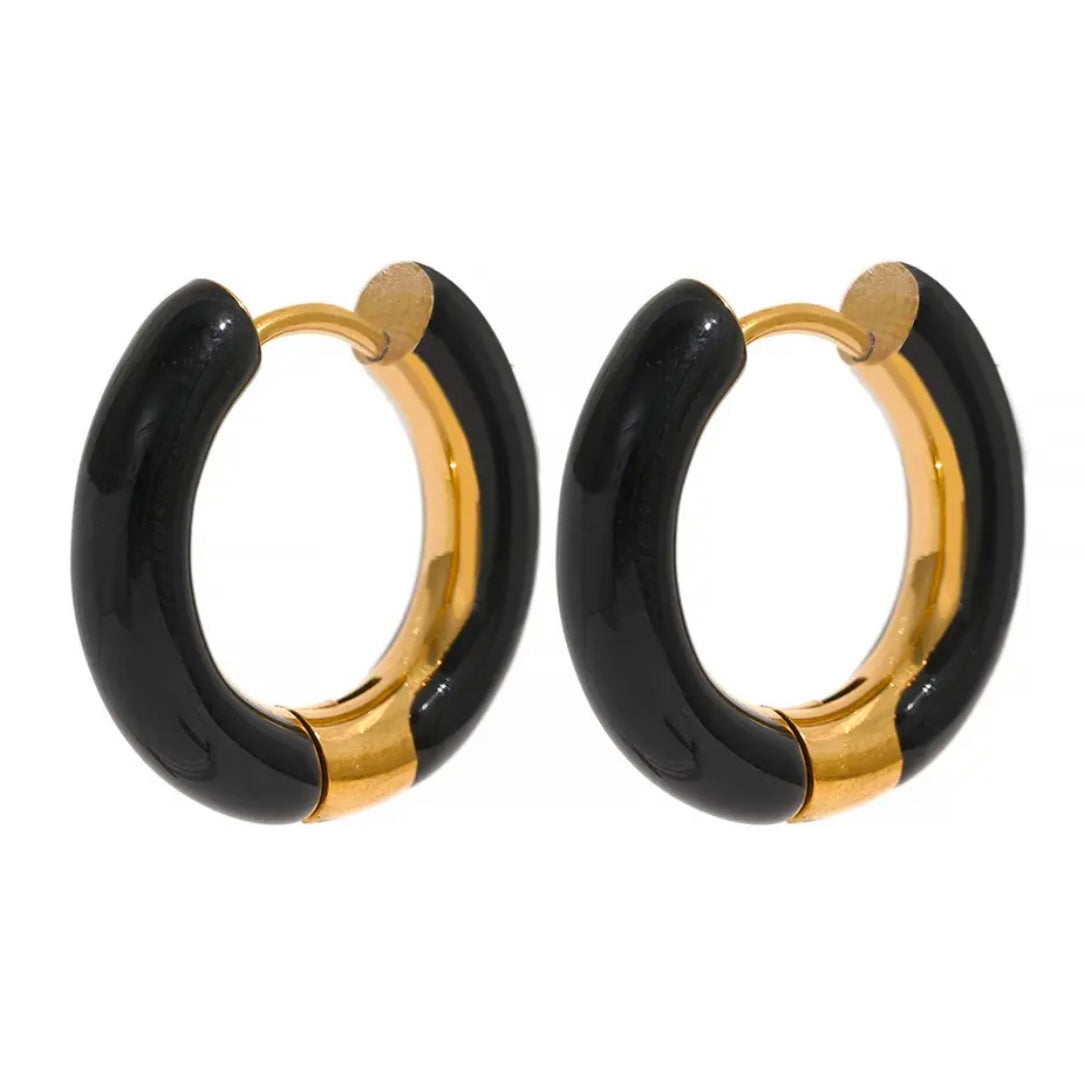Tinted With Intention Hoops - 18K Gold Plated Huggie Hoop Earrings for Women | ENNVY