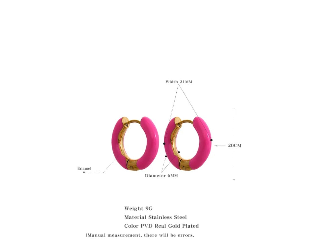 Tinted With Intention Hoops - 18K Gold Plated Huggie Hoop Earrings for Women | ENNVY