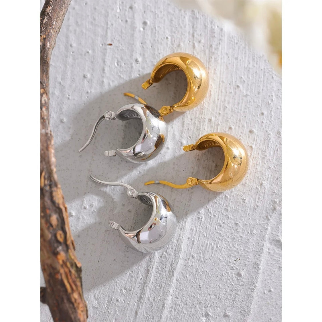Bold Intentions Hoops - 18K Gold Plated Huggie Hoop Earrings for Women | ENNVY