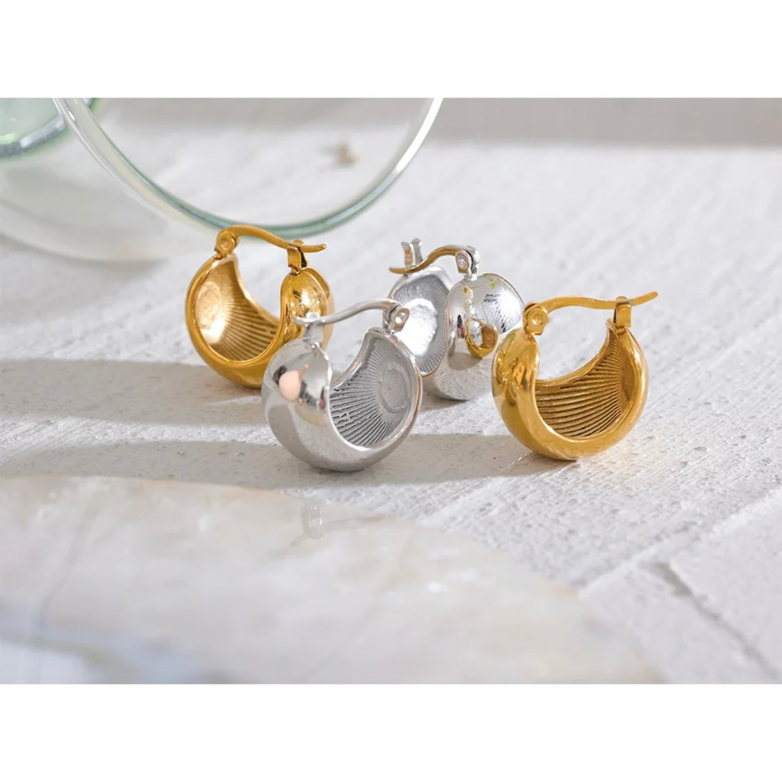 Bold Intentions Hoops - 18K Gold Plated Huggie Hoop Earrings for Women | ENNVY