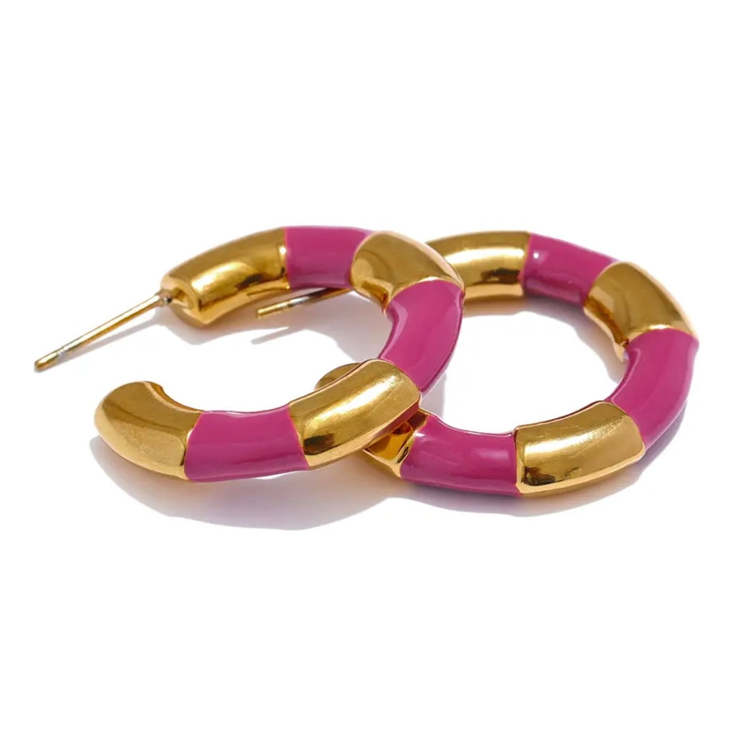 Color, Defined Hoops - 18K Gold Plated Hoop Earrings for Women | ENNVY