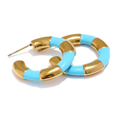 Color, Defined Hoops - 18K Gold Plated Hoop Earrings for Women | ENNVY