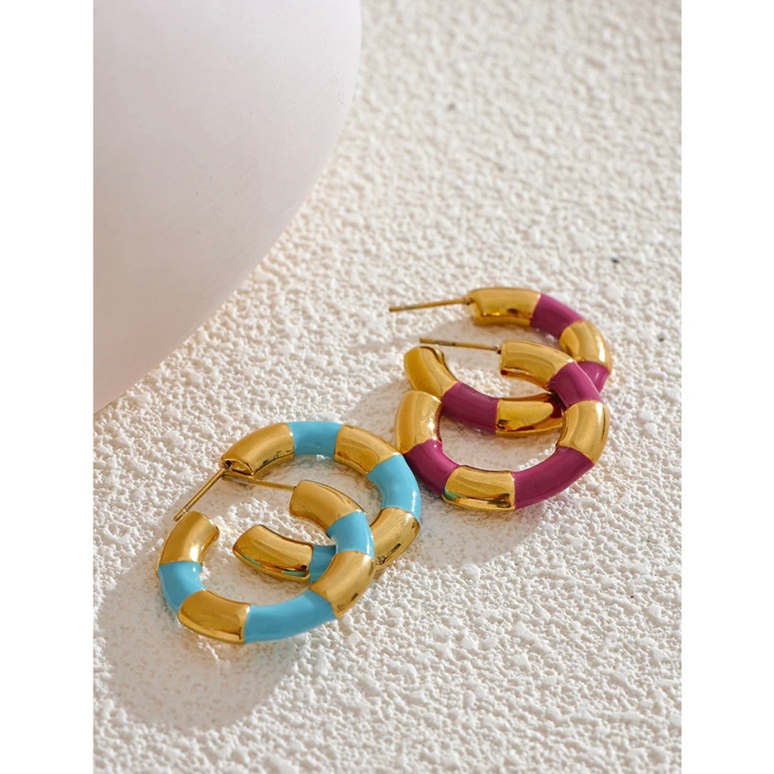 Color, Defined Hoops - 18K Gold Plated Hoop Earrings for Women | ENNVY