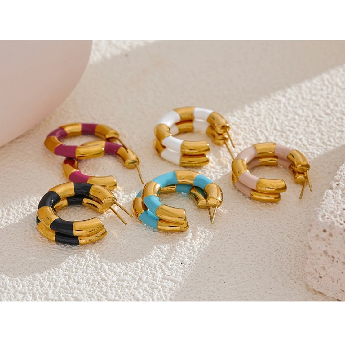 Color, Defined Hoops - 18K Gold Plated Hoop Earrings for Women | ENNVY
