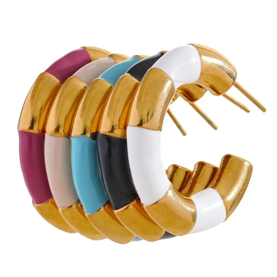 Color, Defined Hoops - 18K Gold Plated Hoop Earrings for Women | ENNVY