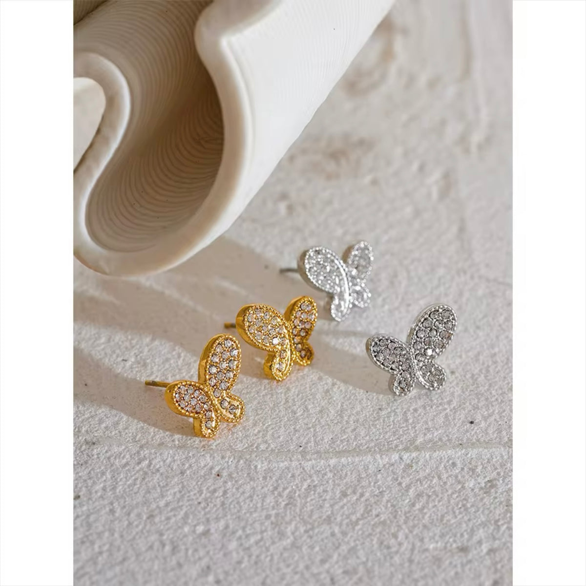 Butterfly Kiss Studs - 18K Gold Plated Stud Earrings for Women | ENNVY