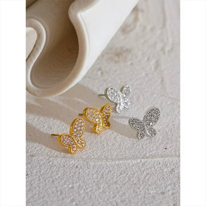 Butterfly Kiss Studs - 18K Gold Plated Stud Earrings for Women | ENNVY