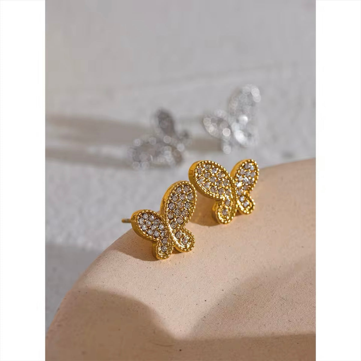 Butterfly Kiss Studs - 18K Gold Plated Stud Earrings for Women | ENNVY