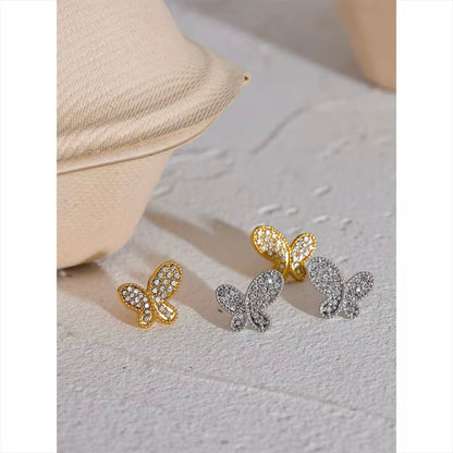 Butterfly Kiss Studs - 18K Gold Plated Stud Earrings for Women | ENNVY