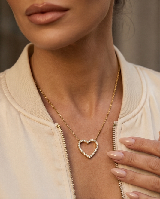 Heart. Elevated Necklace. - 18K Gold Plated Heart Pendant Necklace for Women | ENNVY