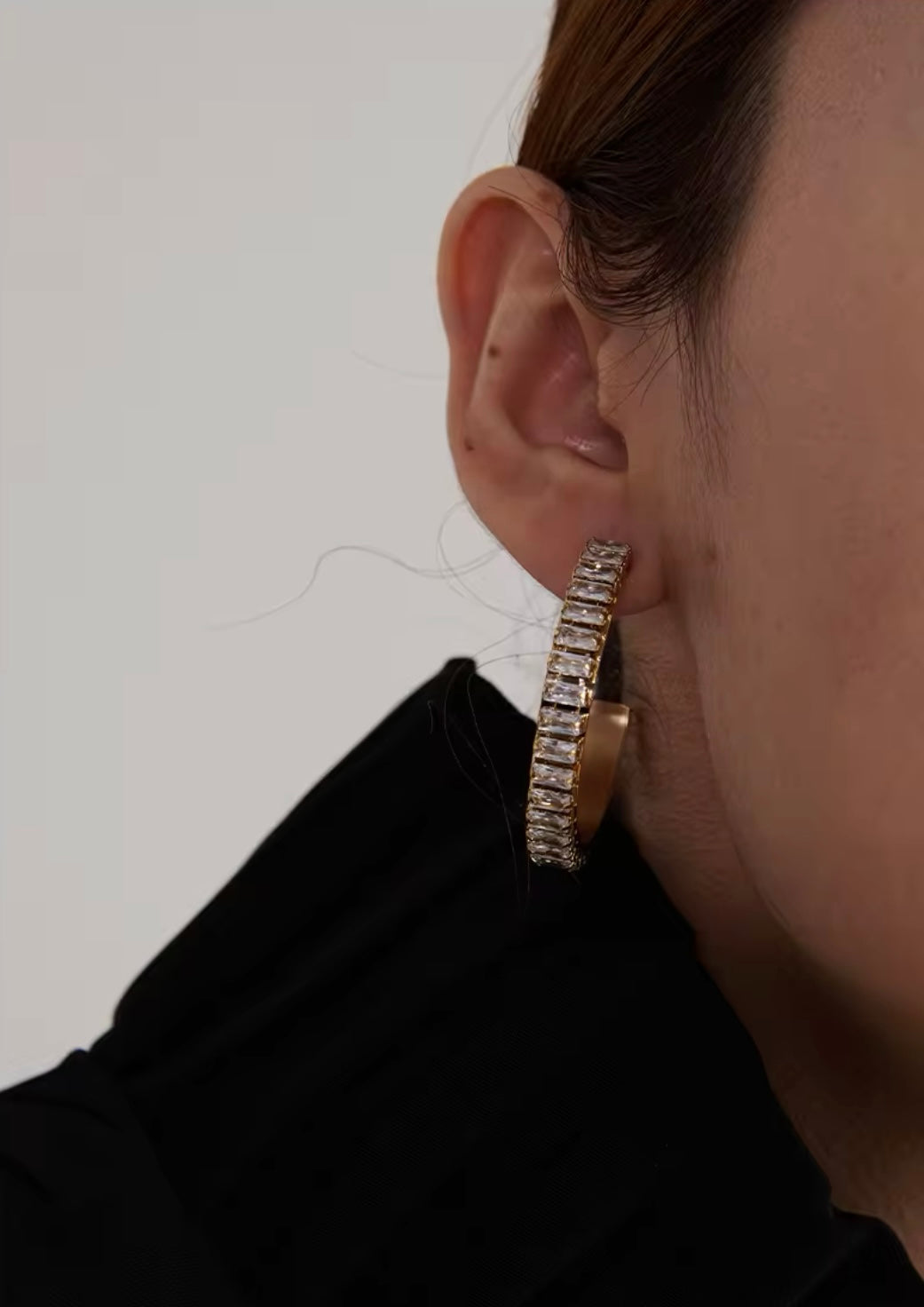 Romy Diamond Hoops - 18K Gold Plated Hoop Earrings for Women | ENNVY