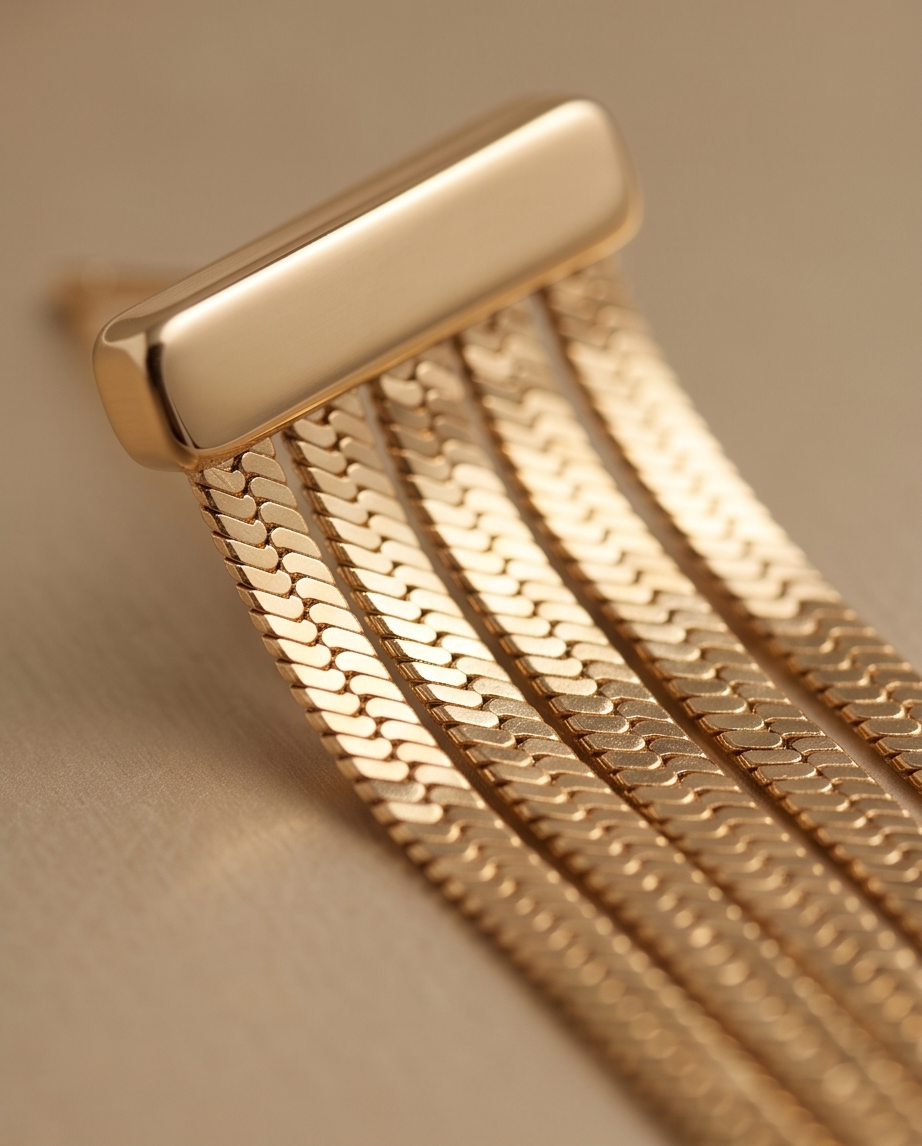 Carter Dangle Earrings, 18K gold-plated dangle earrings with three fluid chain drops, view 8 of 13