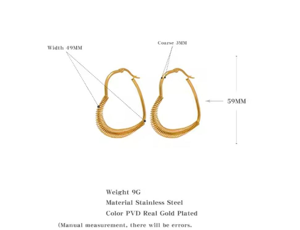Heart of Gold Hoops - 18K Gold Plated Hoop Earrings for Women | ENNVY