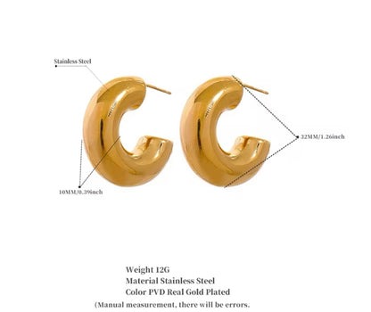 Noa Huggie Hoops - 18K Gold Plated Huggie Hoop Earrings for Women | ENNVY