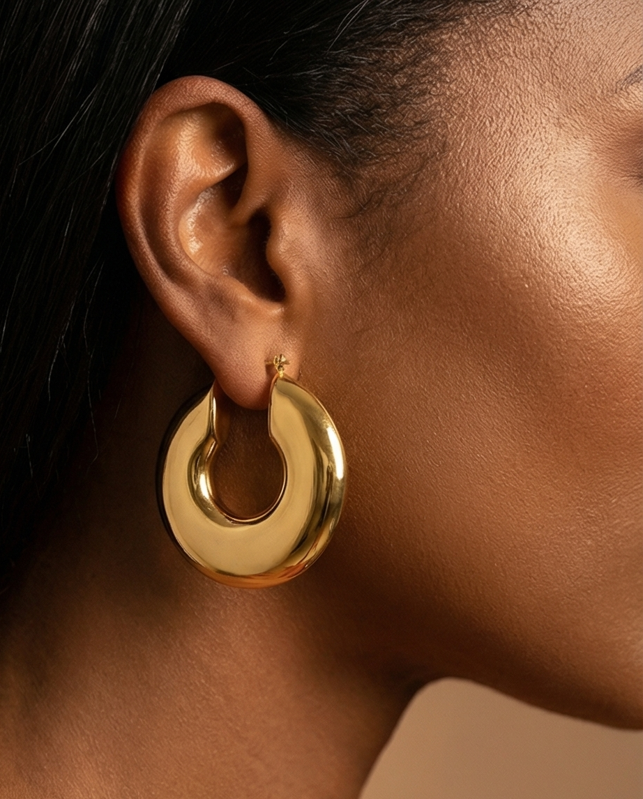 On Her Terms Hoops - 18K Gold Plated Hoop Earrings for Women | ENNVY