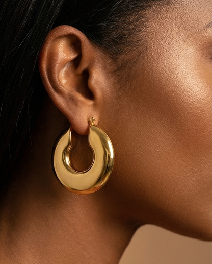 On Her Terms Hoops - 18K Gold Plated Hoop Earrings for Women | ENNVY