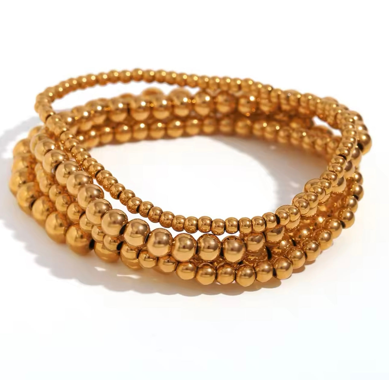 Stacked Intentions - 18K Gold Plated Beaded Bracelet for Women | ENNVY