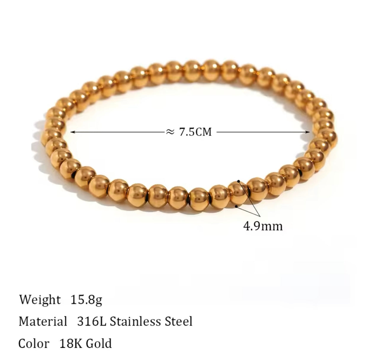 Stacked Intentions - 18K Gold Plated Beaded Bracelet for Women | ENNVY