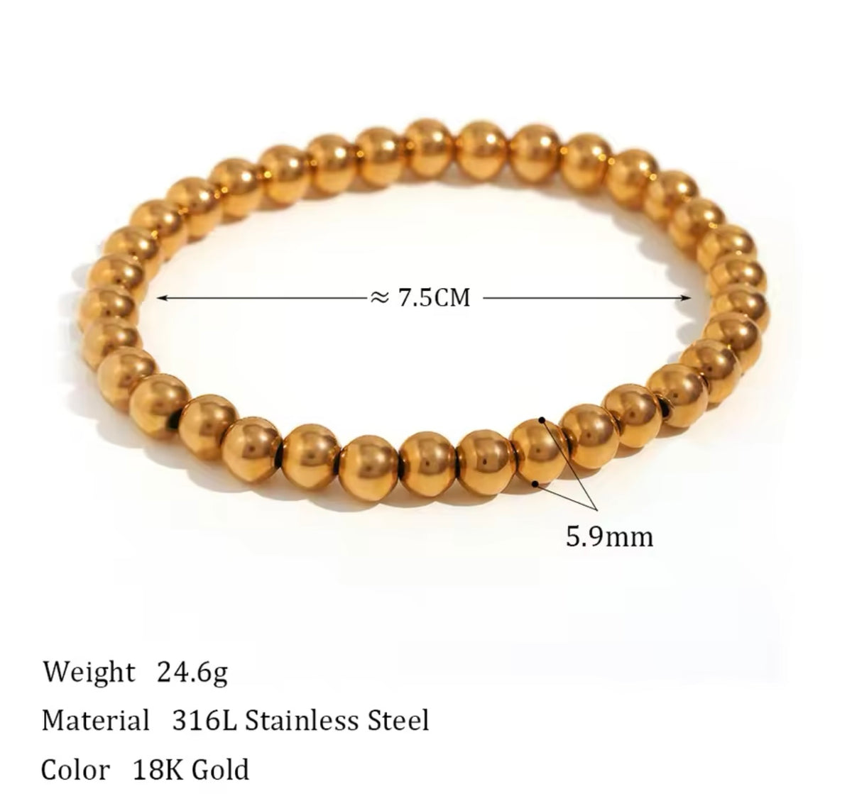 Stacked Intentions - 18K Gold Plated Beaded Bracelet for Women | ENNVY