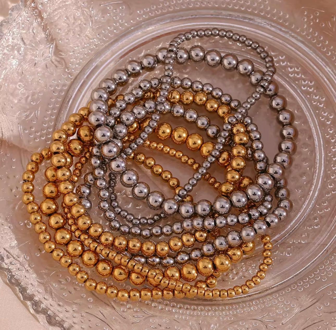 Stacked Intentions - 18K Gold Plated Beaded Bracelet for Women | ENNVY