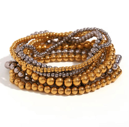 Stacked Intentions - 18K Gold Plated Beaded Bracelet for Women | ENNVY