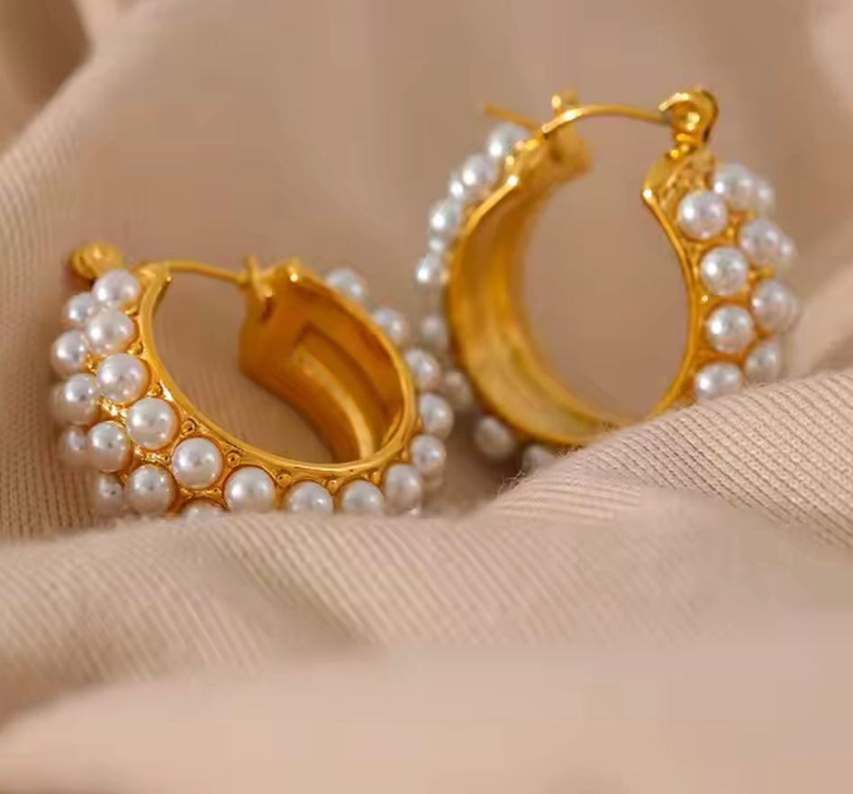 Pearls, Period. Hoops