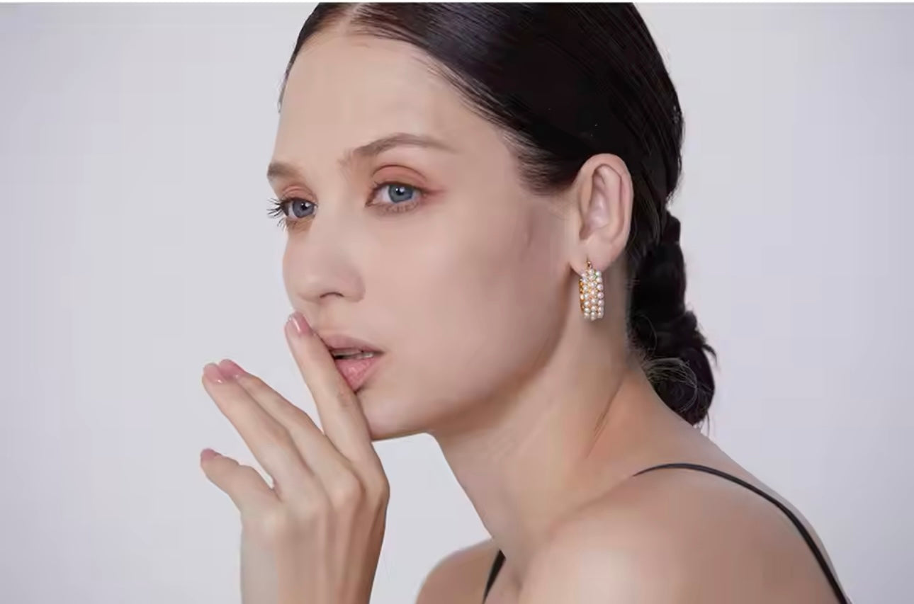 Pearls, Period. Hoops