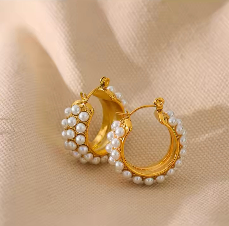 Pearls, Period. Hoops