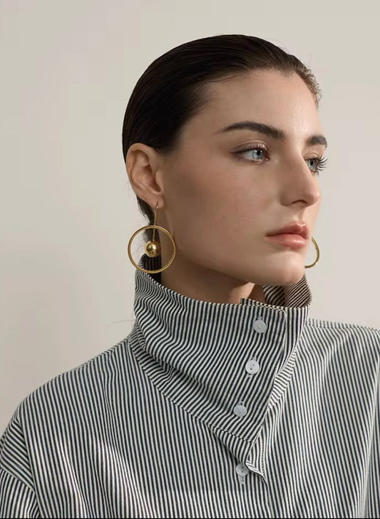 Silent Symphony Drop Earrings - 18K Gold Plated Hoop Earrings for Women | ENNVY