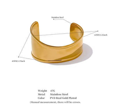 Zara Cuff Bracelet - 18K Gold Plated Cuff Bracelet for Women | ENNVY