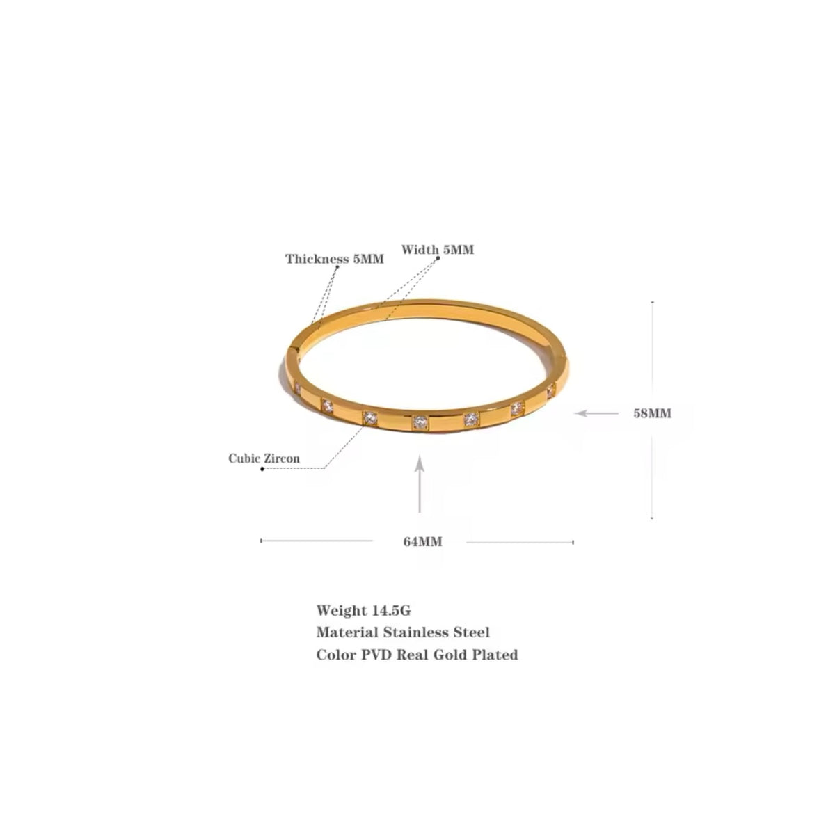 Infinity Bangle - 18K Gold Plated Bangle Bracelet for Women | ENNVY