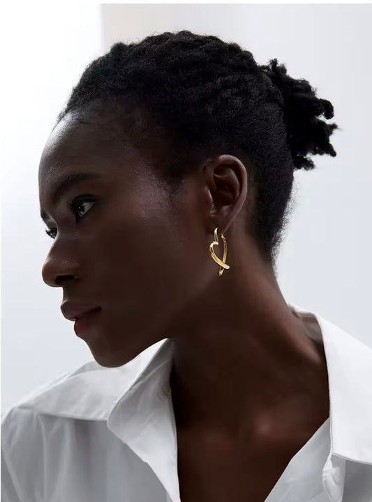 Heavy on the Heart Hoops - 18K Gold Plated Hoop Earrings for Women | ENNVY